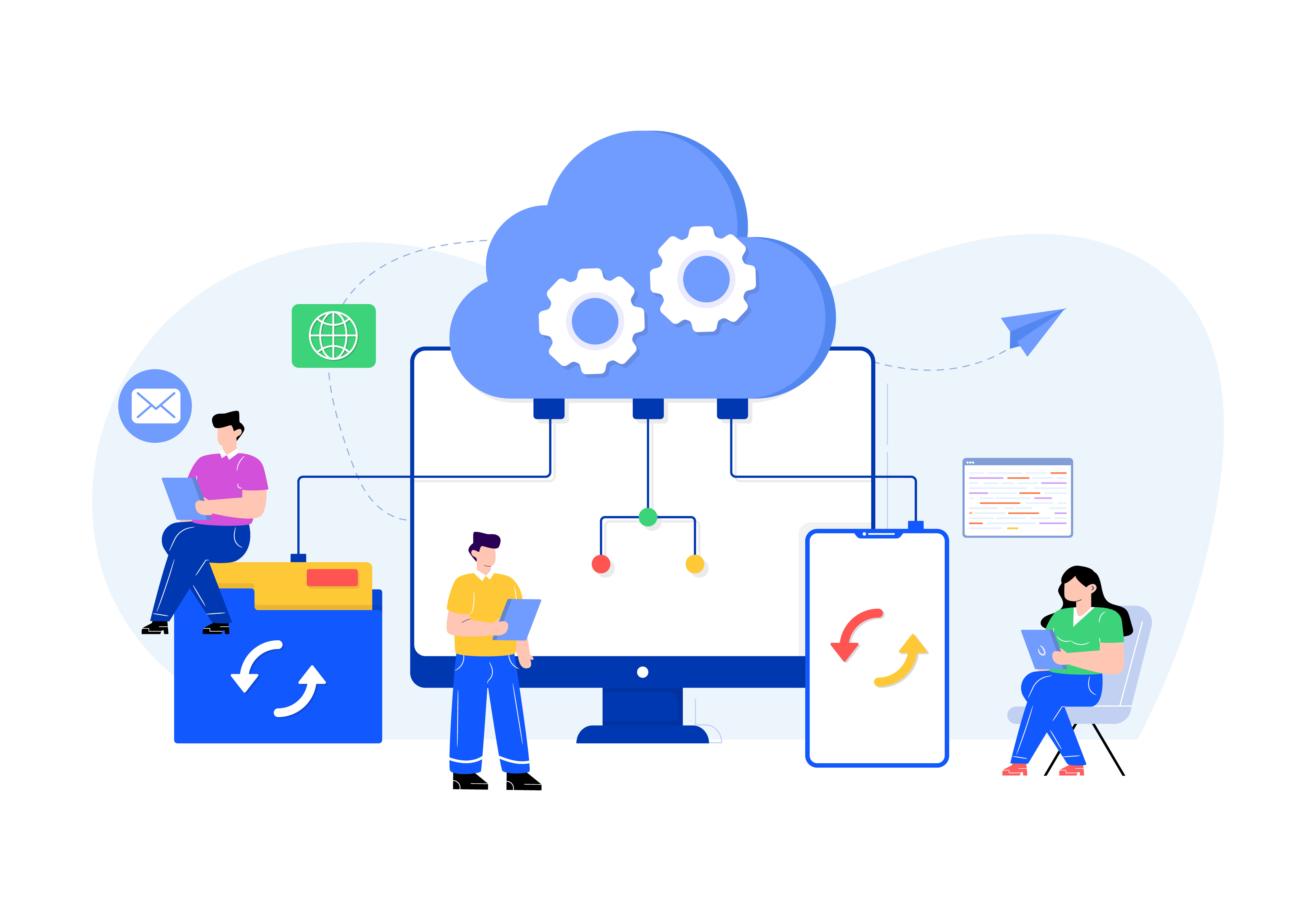 cloud computing flat illustration