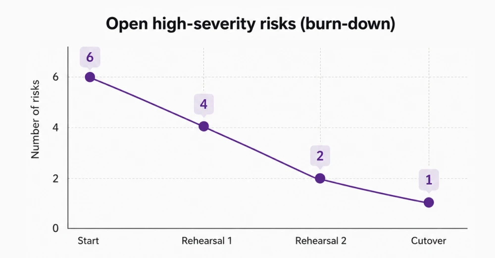 Open high-severity risks (burn-down)